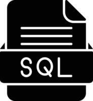 sql archivo formato línea icono vector