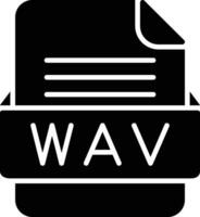 wav archivo formato línea icono vector