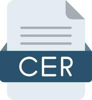 CER File Format Line Icon vector