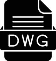 DWG File Format Line Icon vector