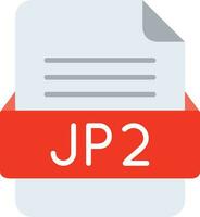 Jp2 File Format Line Icon vector