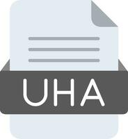 UHA File Format Line Icon vector