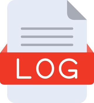 LOG File Format Line Icon vector