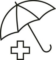 Umbrella protection icon symbol vector image. Illustration of the safety protect umbrella security design image