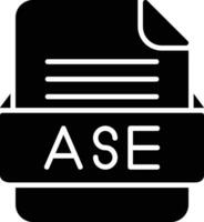 ASE File Format Line Icon vector