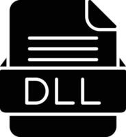 dll archivo formato línea icono vector