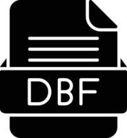 dbf archivo formato línea icono vector