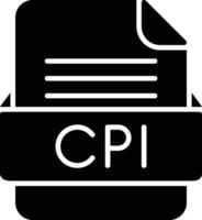 cpi archivo formato línea icono vector