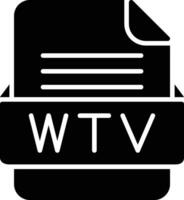 wtv archivo formato línea icono vector