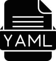 yaml archivo formato línea icono vector