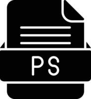 PS File Format Line Icon vector