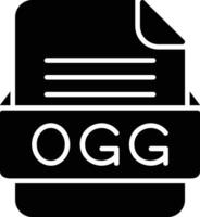 ogg archivo formato línea icono vector