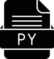 py archivo formato línea icono vector