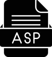 ASP File Format Line Icon vector