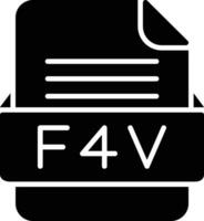 F4V File Format Line Icon vector