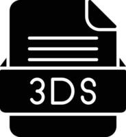 3ds archivo formato línea icono vector