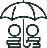 Umbrella protection icon symbol vector image. Illustration of the safety protect umbrella security design image