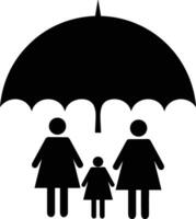 Umbrella protection icon symbol vector image. Illustration of the safety protect umbrella security design image