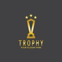 Simple Trophy logo design Vector Template