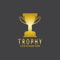 Simple Trophy logo design Vector Template