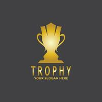 Simple Trophy logo design Vector Template