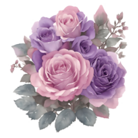 bouquet of violet roses png