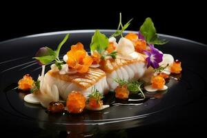 Gourmet fish fillet, high quality dish. photo