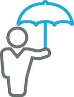 Umbrella protection icon symbol vector image. Illustration of the safety protect umbrella security design image