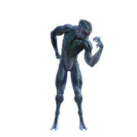 Alien creature pose isolated 3d png