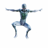 Alien creature pose isolated 3d png