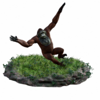 orang-outan isolé 3d png