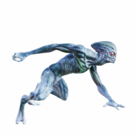 Alien creature pose isolated 3d png