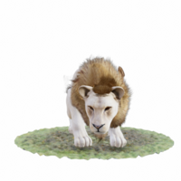 león aislado 3d png