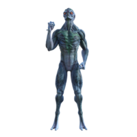 Alien creature pose isolated 3d png