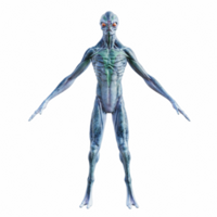 Alien creature pose isolated 3d png