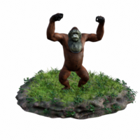 orangutan isolato 3d png