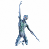 Alien creature pose isolated 3d png