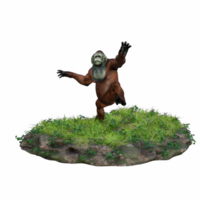 orangutan isolato 3d png