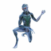 Alien creature pose isolated 3d png