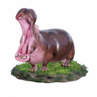 hippopotamus isolated 3d png