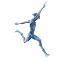 Alien creature pose isolated 3d png