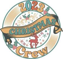 Christmas Crew Funny Family Christmas  T shirt Design vector