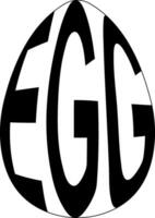 Chicken egg with the text egg, vector logo Easte