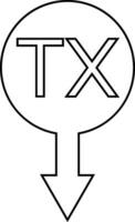 Sign icon tx rx transmission receiving data information, simple symbol vector