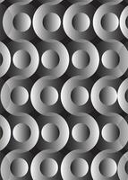 geometrik circular wave curve black and white design. vector