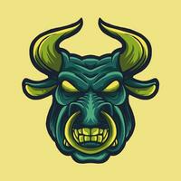 Bull Head mascot amazing illustration for your branding business vector