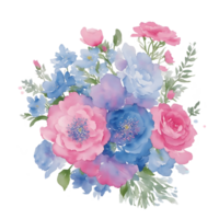 buquê de flores em aquarela png