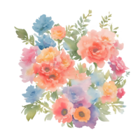 Watercolor flower bouquet png