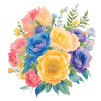 Watercolor flower bouquet png