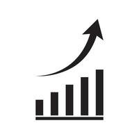 Growing graph icon vector. Company profit growth sign symbol vector